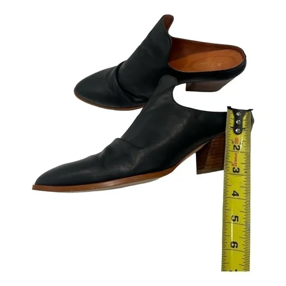 Anthropologie BLACK Women's Western Pointed-Toe Block Heel Mule size 41 US 10