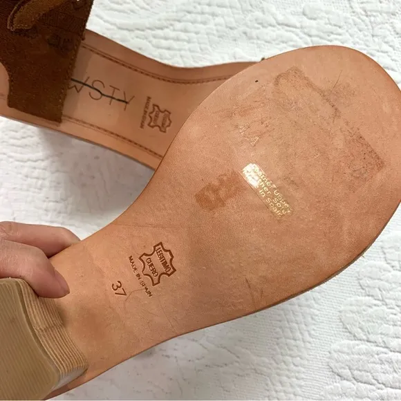 Anthropologie Howsty Celia Leather Heeled Sandal 37