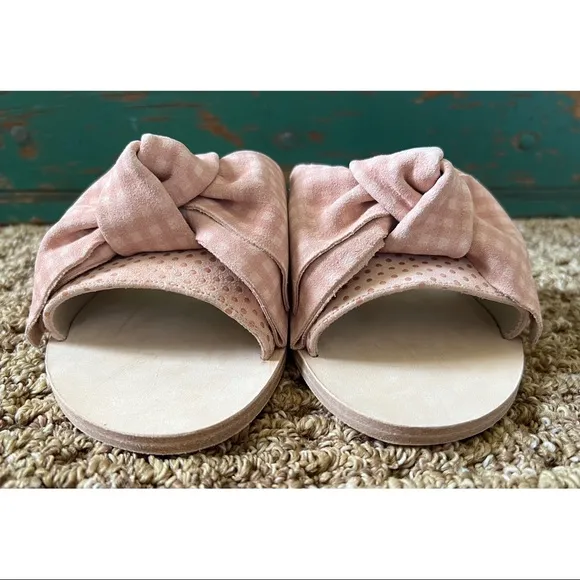 Anthropologie Miss L-Fire Gingham Slides Sandals 37