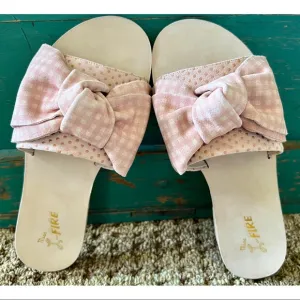 Anthropologie Miss L-Fire Gingham Slides Sandals 37