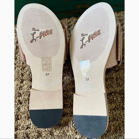Anthropologie Miss L-Fire Gingham Slides Sandals 37