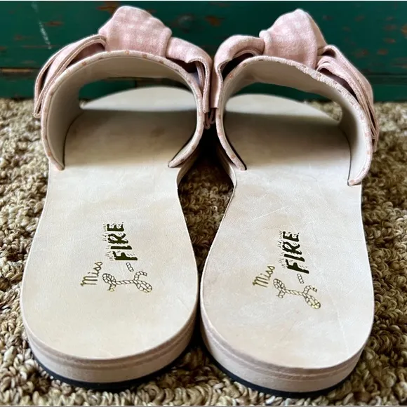 Anthropologie Miss L-Fire Gingham Slides Sandals 37