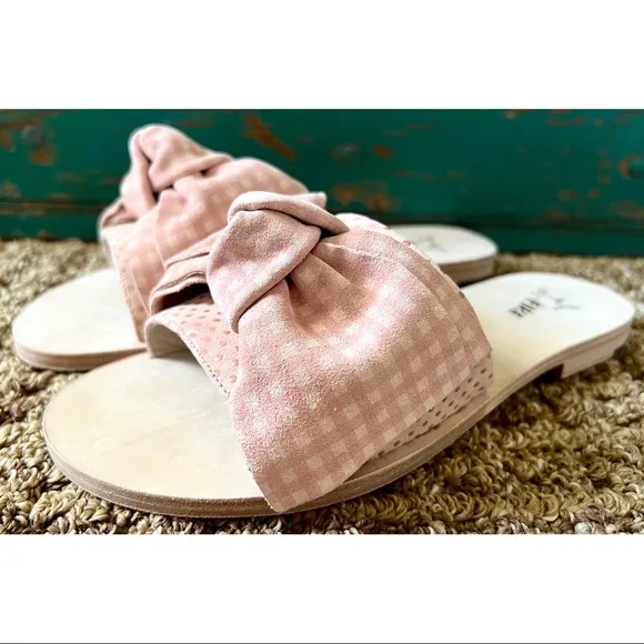 Anthropologie Miss L-Fire Gingham Slides Sandals 37