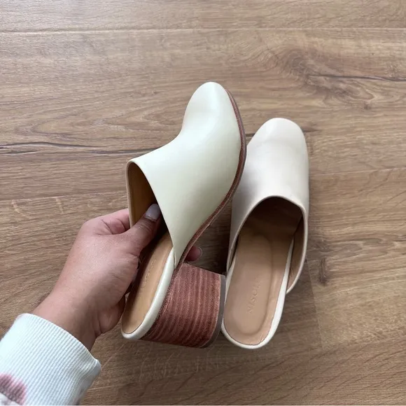 Anthropologie Nisolo All-Day Heeled Mule in Bone Size 6.5
