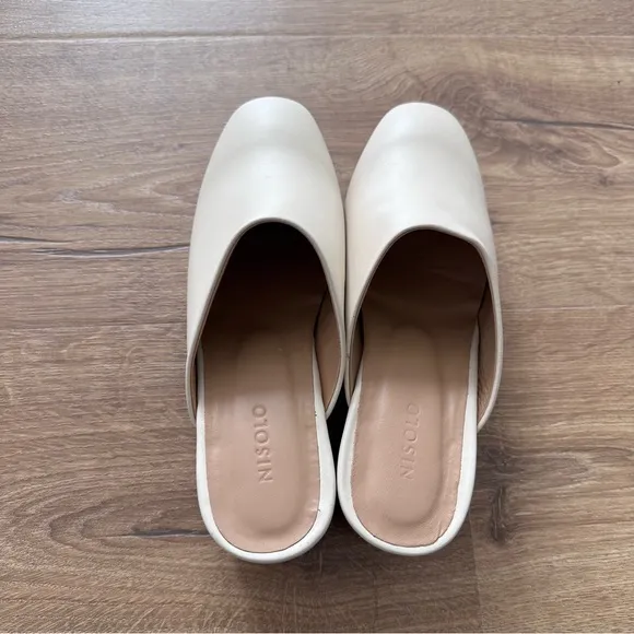 Anthropologie Nisolo All-Day Heeled Mule in Bone Size 6.5