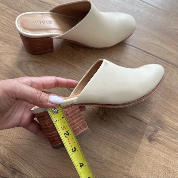 Anthropologie Nisolo All-Day Heeled Mule in Bone Size 6.5