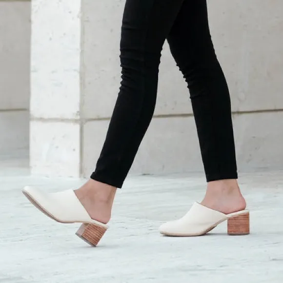 Anthropologie Nisolo All-Day Heeled Mule in Bone Size 6.5