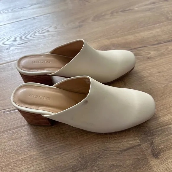 Anthropologie Nisolo All-Day Heeled Mule in Bone Size 6.5