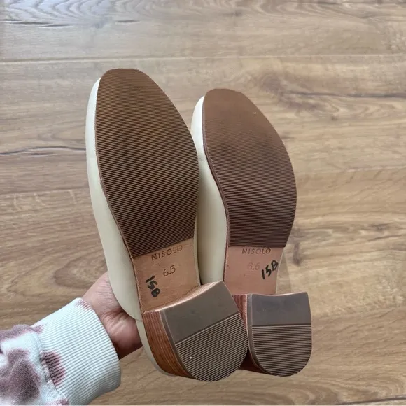 Anthropologie Nisolo All-Day Heeled Mule in Bone Size 6.5