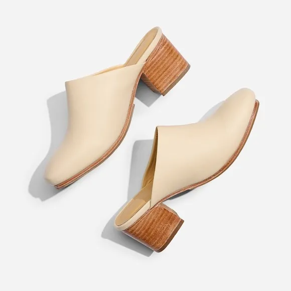 Anthropologie Nisolo All-Day Heeled Mule in Bone Size 6.5