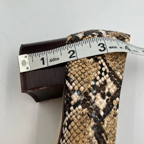 Anthropologie Seraphina Snakeskin Printed Chunky Block Stacked Heel Size 9