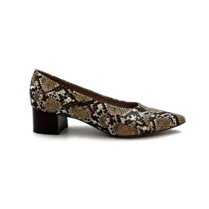 Anthropologie Seraphina Snakeskin Printed Chunky Block Stacked Heel Size 9