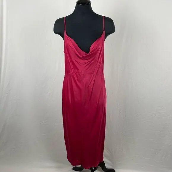 Anthropologie NWOT Pink Bias Slip Dress - Women’s L