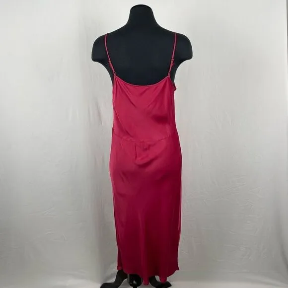 Anthropologie NWOT Pink Bias Slip Dress - Women’s L