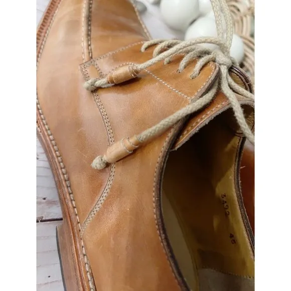 ANTONIO MAURIZI SIGNATURE BRITISH TAN LEATHER OXFORDS US 13 * EUR 46 UK …