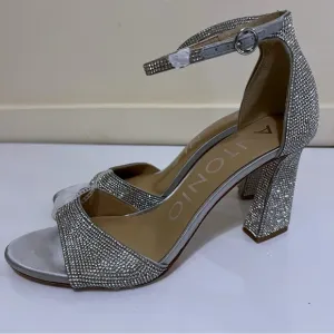 Antonio Melani Women’s Silver Embellished  Heels  Sandals Size 11 New