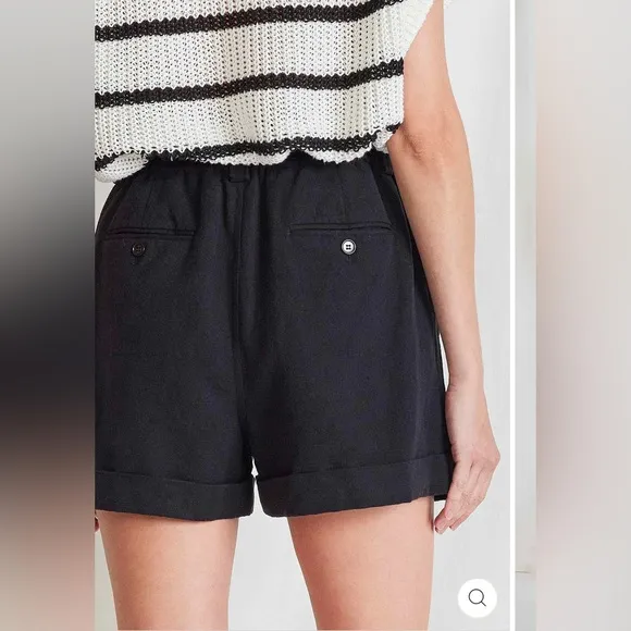 APIECE APART Son Vida Linen Organic Cotton BlendTwill Paper Bag Shorts Black S