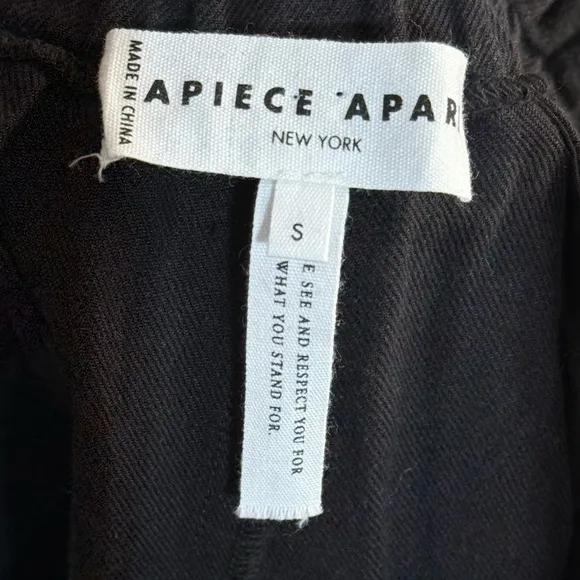 APIECE APART Son Vida Linen Organic Cotton BlendTwill Paper Bag Shorts Black S