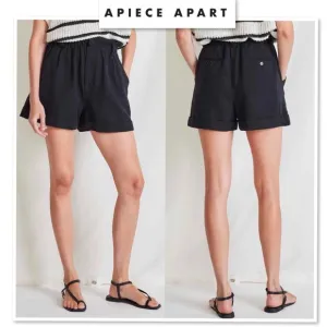 APIECE APART Son Vida Linen Organic Cotton BlendTwill Paper Bag Shorts Black S