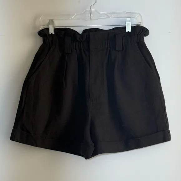 APIECE APART Son Vida Linen Organic Cotton BlendTwill Paper Bag Shorts Black S