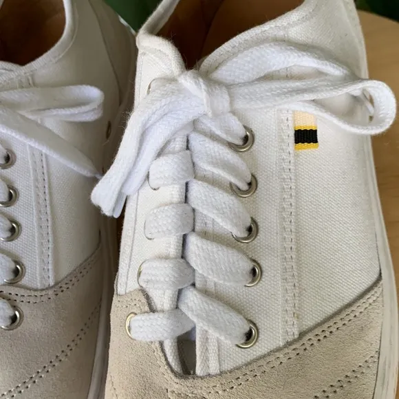 APRIX APR001 Suede and Canvas Sneaker in White and Light Gray