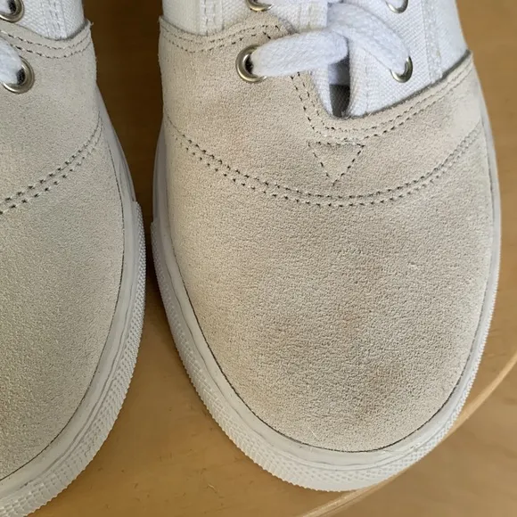 APRIX APR001 Suede and Canvas Sneaker in White and Light Gray