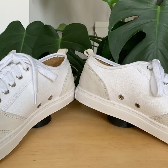 APRIX APR001 Suede and Canvas Sneaker in White and Light Gray