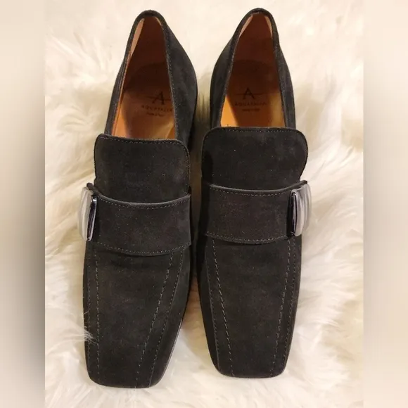 Aquatalia Black Suede Heels
