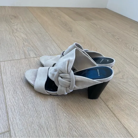 Aquatalia Breanne Suede Knotted Heels Waterproof Suede Sz 8