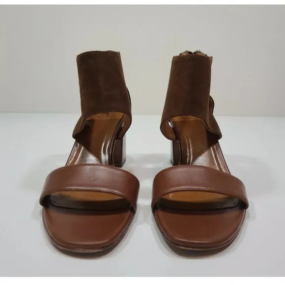 Aquatalia Enid Sandal Suede Leather Open Toe Heels Size 9 Womens $395
