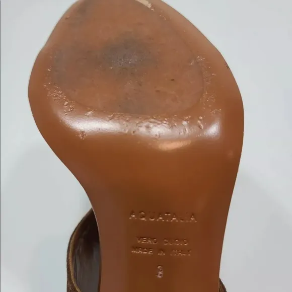 Aquatalia Enid Sandal Suede Leather Open Toe Heels Size 9 Womens $395