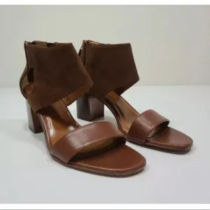 Aquatalia Enid Sandal Suede Leather Open Toe Heels Size 9 Womens $395