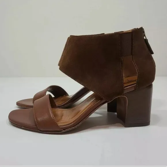 Aquatalia Enid Sandal Suede Leather Open Toe Heels Size 9 Womens $395