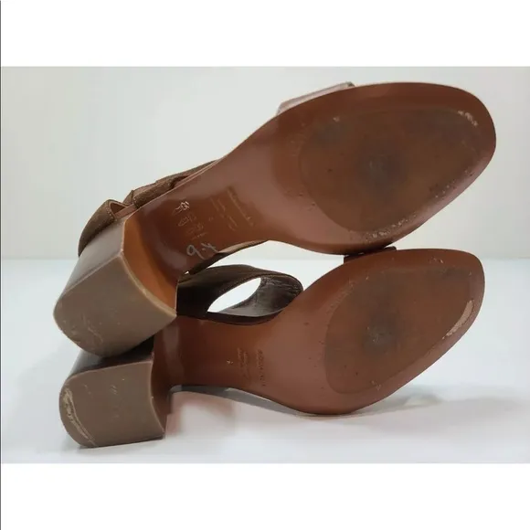 Aquatalia Enid Sandal Suede Leather Open Toe Heels Size 9 Womens $395