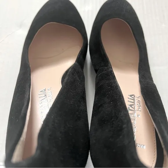 Aquatalia Suede Block Heel Weatherproof Pumps- Size 8- Black