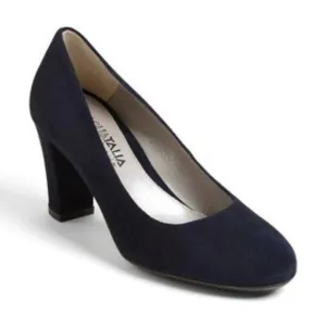 Aquatalia Suede Block Heel Weatherproof Pumps- Size 8- Black