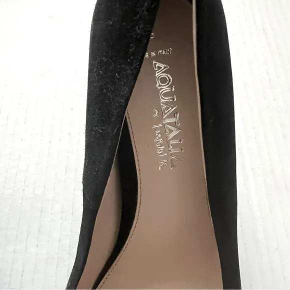 Aquatalia Suede Block Heel Weatherproof Pumps- Size 8- Black