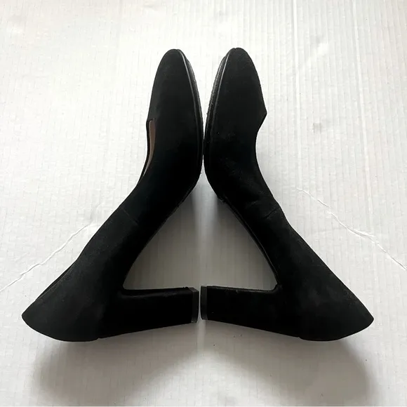Aquatalia Suede Block Heel Weatherproof Pumps- Size 8- Black