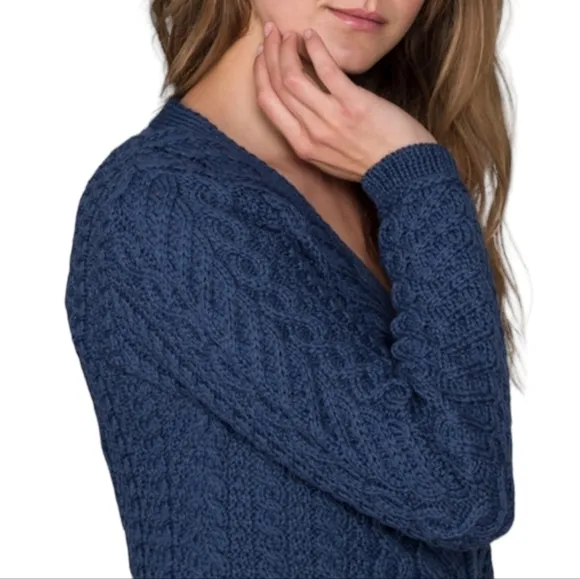 ARAN CRAFTS v-neck long cardigan