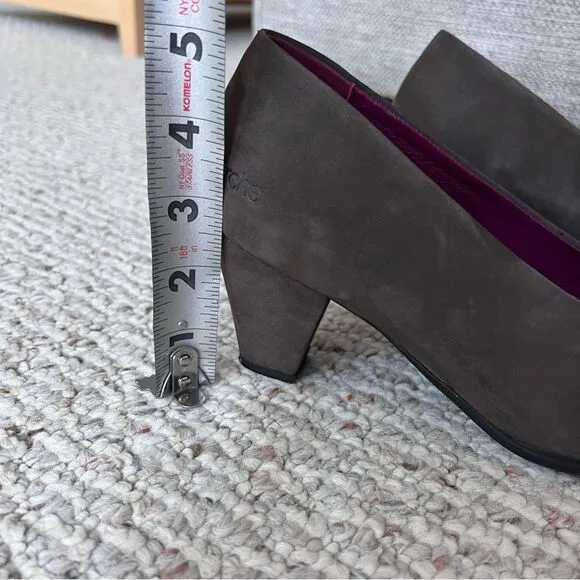 ARCHE LN Suede Nubuck Leather Block Heels
