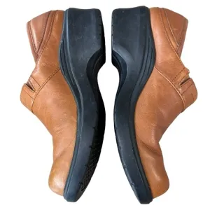 Ariat 93921 Brown Leather Santa Cruz Clogs Closed Heel Barn Slip On Shoes Sz 8B