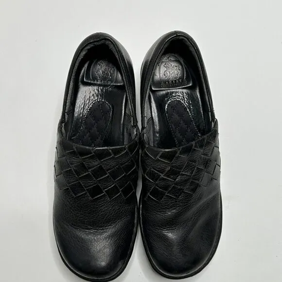 Ariat Black Leather Slip On Casual Clogs Shoes Womens 8 Nurse Work Comfy Comfort