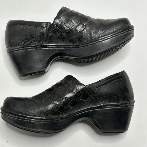 Ariat Black Leather Slip On Casual Clogs Shoes Womens 8 Nurse Work Comfy Comfort