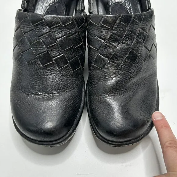 Ariat Black Leather Slip On Casual Clogs Shoes Womens 8 Nurse Work Comfy Comfort