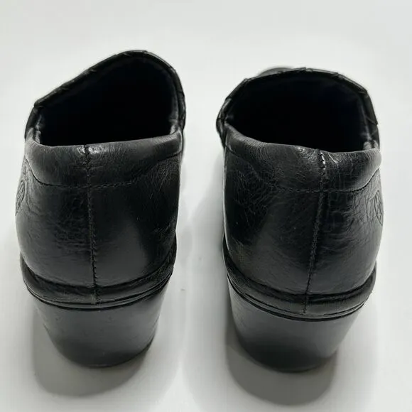 Ariat Black Leather Slip On Casual Clogs Shoes Womens 8 Nurse Work Comfy Comfort