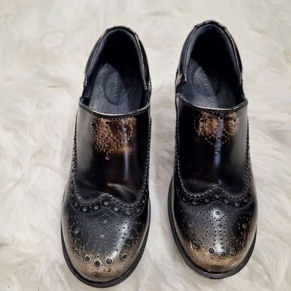 Ariat Bradford Distressed Leather Clogs Burnished Black Comfort Shabby Chic 7.5