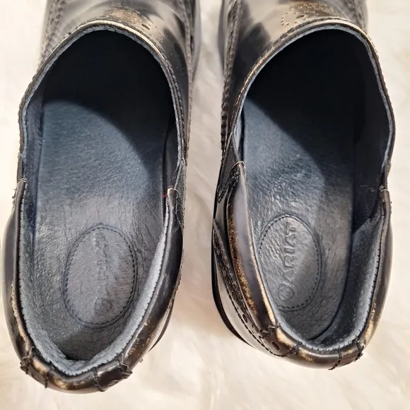 Ariat Bradford Distressed Leather Clogs Burnished Black Comfort Shabby Chic 7.5
