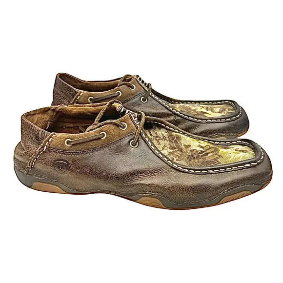 Ariat Rock Springs Wicker Full Grain Leather  Moccasin Brown Shoes Men’s 13 D