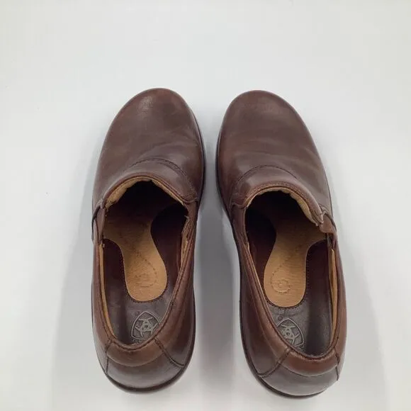 Ariat Shoes Clogs‎ US 7.5 B Brown Leather Casual Work Heels Womans