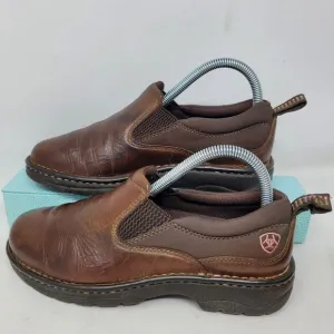 Ariat Traverse Slip-On Shoes Brown Leather Women's Sz 6.5B Work 10020171 Romeos